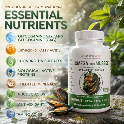 Bricker Labs Omega Cyclo - Mussel Joint Health Supplement, Premium New Zealand Green Lipped Mussel, Full Spectrum Omega Joint Supplements for Joint Health and Comfort, 90 Capsules - Image 6