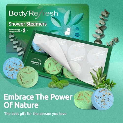 Shower Steamers Aromatherapy - 8 Pack Shower Bombs with Natural Essential Oils, Birthday Gifts for Women Self Care Relaxation Home SPA Stress Relief Eucalyptus for Shower, Gifts for Women Her Mom - Image 4