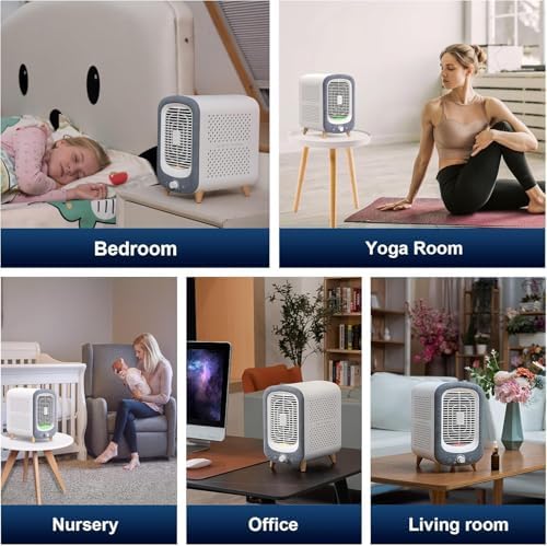 Air Purifier for Home Bedroom 780sq ft, HEPA Air Purifers with Activated Carbon, 22dbB Sleep Mode Quiet Air Cleaner for Dust, Smoke, Odor, Pet Dander, Pollen, Office Desk, JF180 Grey - Image 4