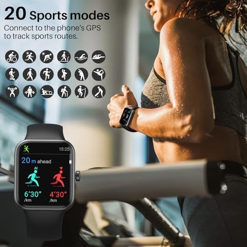 TOZO Smart Watch Alexa Built-in Fitness Tracker with Sleep Monitor, 5ATM Waterproof HD Touchscreen for Men Women Compatible with iPhone&Android Black - Image 7