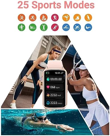 Amzhero Health Fitness Tracker with 24/7 Heart Rate, Blood Oxygen, Blood Pressure, Sleep Tracker, 5ATM Waterproof Activity Trackers with Step Tracker, Pedometer (S & L Bands Included) - Image 2