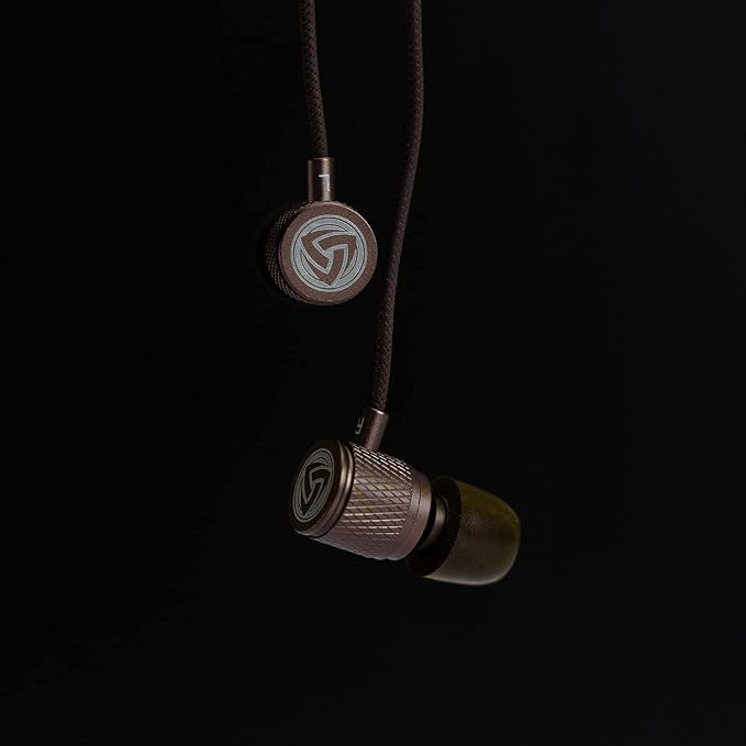 LUDOS Ultra Wired Earbuds in-Ear Headphones, 5 Years Warranty, Earphones with Microphone, Noise Isolating Ear Buds, Memory Foam for iPhone, Samsung, School Students, Kids, Women, Small Ears - Brown - Image 3