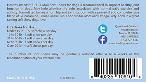 Healthy Breeds Great Dane Z-Flex Max Hip and Joint Soft Chews 50 Count - Image 4
