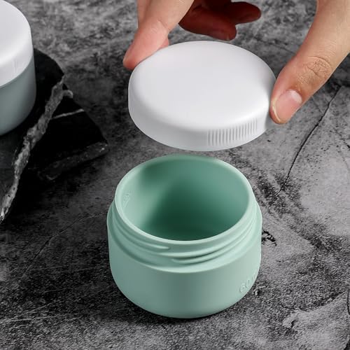Kuangre Travel Containers for Toiletries, Silicone Cream Jars BPA-Free, Leak-proof 2oz Travel Size Containers, Portable Size Silicone Jars with Lid for Cosmetic Face Hand Body Cream (4 Pack) - Image 3