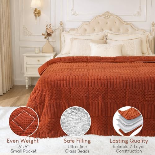 Cottonblue Sherpa Fleece Weighted Blanket 15 lbs for Adults Queen Size Soft - Image 4