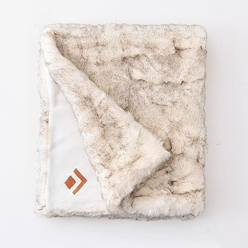 Luxury Plush Faux Fur Throw Blanket with Aztec Pattern, Super Warm, Fuzzy, Elegant, Fluffy Decoration Blanket for Couch, Armchair, Sofa and Bed, 50''x 60'', Cream - Image 4