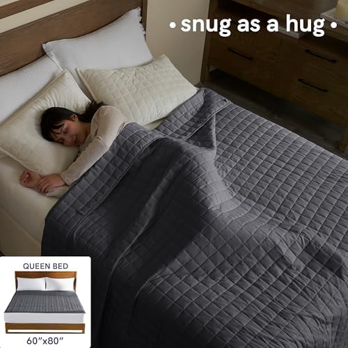 YnM 20lbs Weighted Blanket for Adults, Breathable Heavy Bed Throw Blanket with Cooling Glass Beads for All Season Use, Ideal for One Person of 190lbs (60x80 Inches, Queen Bed, Dark Grey) - Image 3