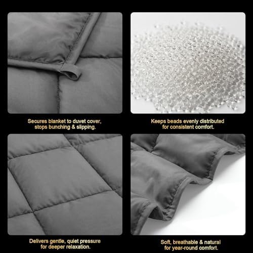 Machine Washable Weighted Blanket for Adults - Heavy Blankets for All-Season Sleeping, Cooling Soft & Breathable with Premium Glass Beads (41” x 60”｜5lbs) - Image 5