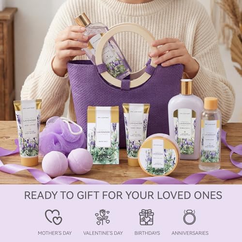 Spa Luxetique Lavender Spa Gifts for Women 10pc Gift Basket Set - Image 6