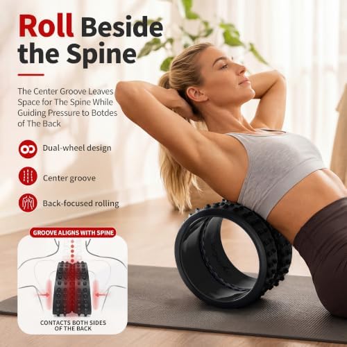 GymCope Curved Foam Roller, Spine-Safe Groove, 530 lb, Blue, Medium - Image 2