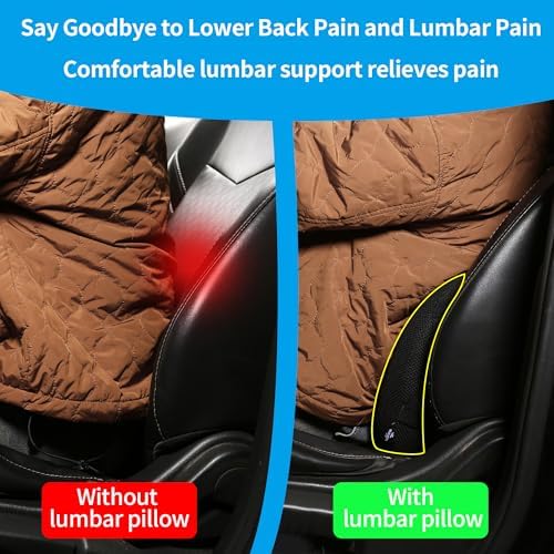 2 Pack Lumbar Support Pillow,Memory Foam Back Cushion for Office Chair,Car Seat,Travel,Ergonomic Posture Corrector for Lower Back Pain Relief,Black - Image 3