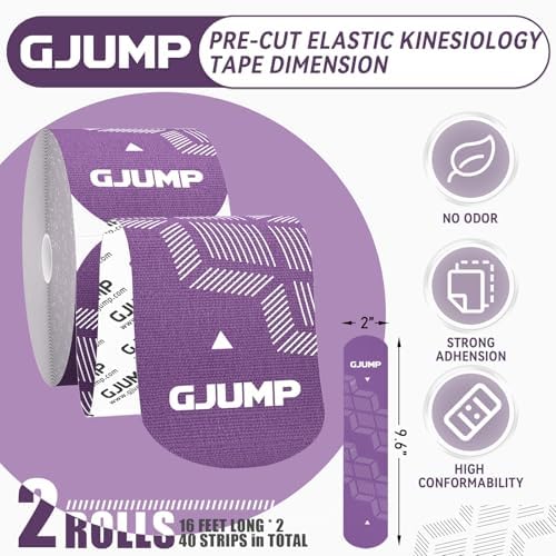 Kinesiology Tape, 40 Count Precut Strips 2 Rolls Original Cotton Tape - Image 3