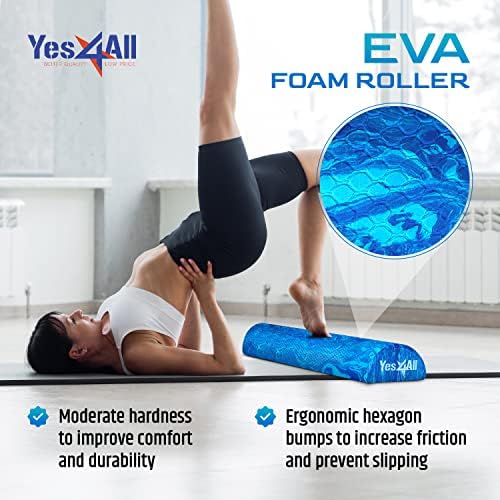 Yes4All EVA Firm Foam Roller for Stretching, Half Yoga Back Roller for Muscle Massage for Pilates, Yoga, Balance & Core Exercises - 12/36 inches - Image 3