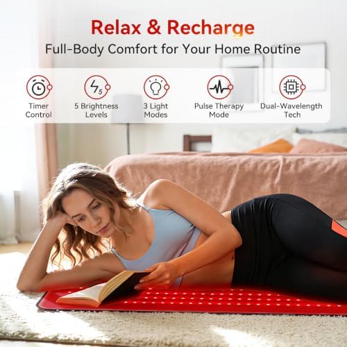 Full Body Red Light Therapy Mat with 640 LEDs, 39.4" x 23.6" - Image 4