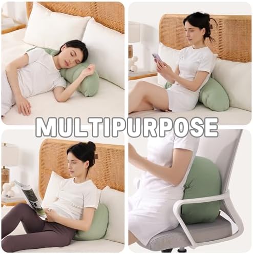 Peallow(Pat. Pend) – Long Round Body Pillow for Adults, Bolster Pillow for Sleeping, Soft and Supportive Pillow for Sleeping & Lumbar Support (Celadon Green, 29.5") - Image 6