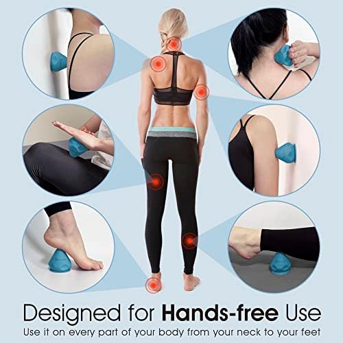 Solacium Mountable Massage Therapy Tool - Multi-Surface Suction Cup Wall Massage Tool for Sore Muscles, Myofascial Release, Stress Relief, Trigger Point and Deep Tissue Massage (Light Blue) - Image 2