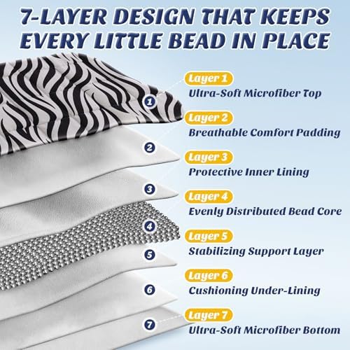 anfie Weighted Blanket (36"x48" 5lbs) Weighted Blanket Cooling Blanket for Resting,Throw Size Breathable Blanket with Premium Glass Bead(White Zebra) - Image 2