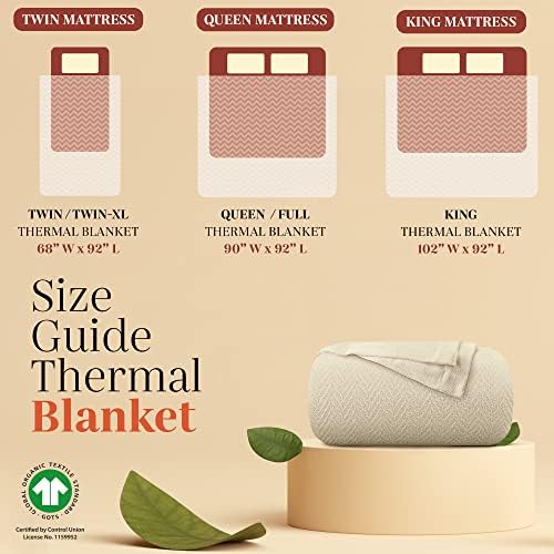 Mayfair Linen Cotton Throw Blankets for Bed King Size - Herringbone Pattern Cotton Blankets King Size (1 PC, Ivory), Breathable, Soft & Cozy Thermal All Season Throw for Bed Couch Chair Outdoors - Image 4