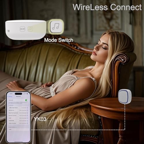 White Noise Machine,Wireless Connect Sound Machine with 36 Soothing Sounds, Sleep Machine for Adults Baby Kids，Memory Function,3 Timers,15 Volume Levels for Home, Office, Travel. (White-Blue, Small) - Image 4