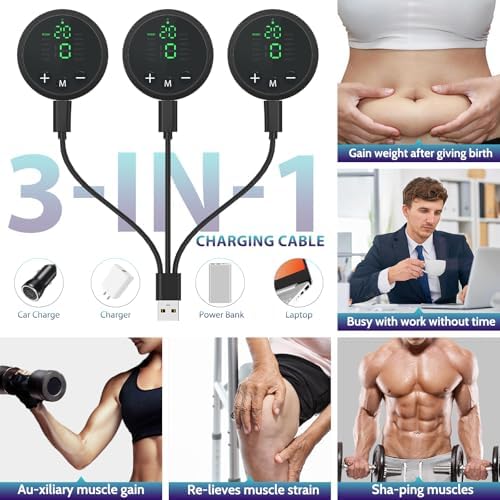Electronic Muscle Stimulator, 12 Modes Abs Stimulator Muscle Toner, Ab Machine Trainer for All Body, Fitness Strength Training Workout Equipment for Men and Women - Image 7
