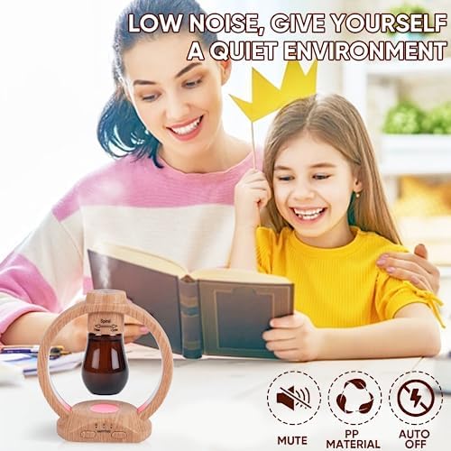 HAPPTWS Essential Oil Diffuser Set- Diffuser 3 Timer Settings Battery Powered Cordless Setup 7 Color LED Lights for Bedroom Yoga Room Pet Room - Image 6