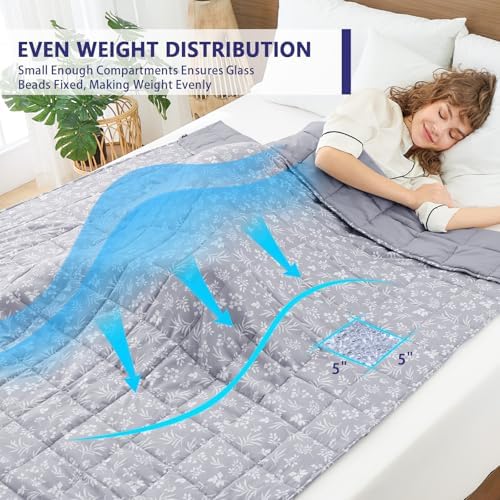 yescool King Size Weighted Blanket for Adults (20 lbs, 80” x 87”, Dove Grey) Cooling Heavy Blanket for Sleeping Perfect for 190-210 lbs, Breathable Blanket for Adults & Couple All Season - Image 3