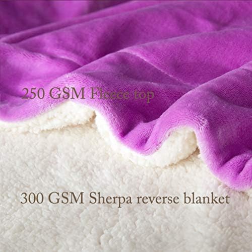 LBRO2M Sherpa Fleece Bed Blanket Super Soft Plush Warm Throw Twin 65"X90" - Image 4