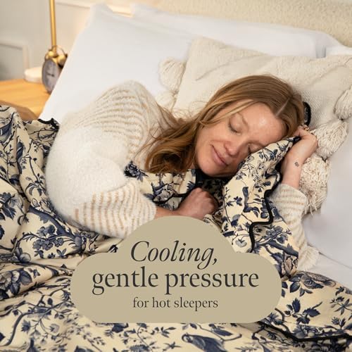 15 lb Cooling Weighted Blanket for Adults (60x80 Queen) | 100% Cotton with Removable Cover | Unique Scallop Edge Design | Oeko-TEX Glass Beads | Breathable All-Season Heavy Blanket - Image 4