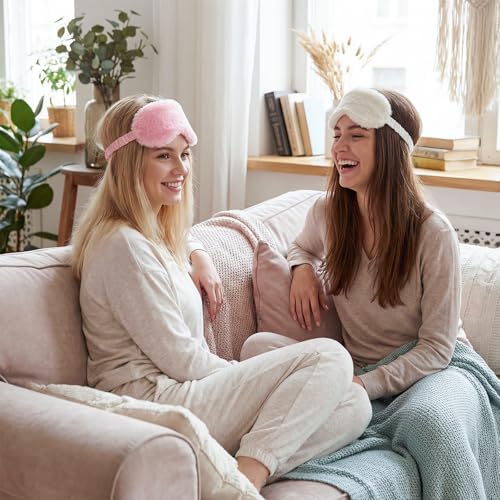 cobee 4 Pcs Plush Eye Mask, Soft Sleeping Blindfold Eyes Cover - Image 5