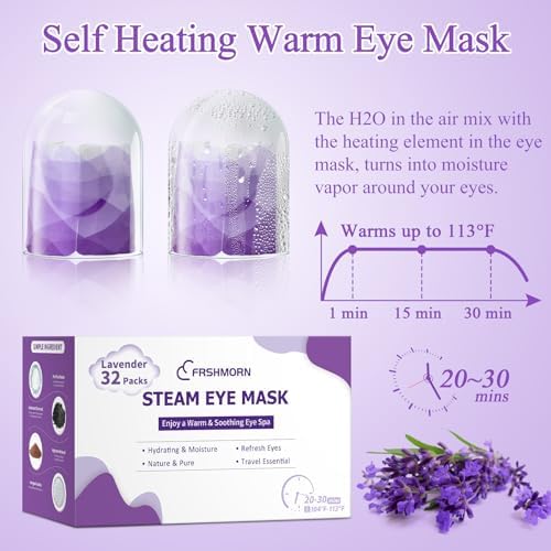 32Packs Steam Eye Mask Heated Eye Masks For Dry Eyes, Lavender - Image 5