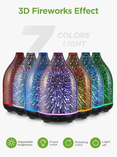 InnoGear 150ml Handmade 3D Glass Essential Oil Diffusers for Home Room - Image 2