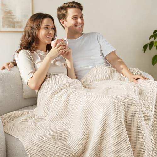 Exclusivo Mezcla 100% Cotton Breathable Waffle Blanket Twin Size, 60"x80" - Image 2