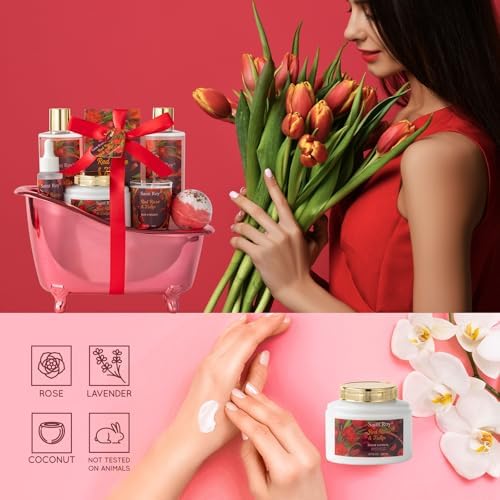 Rose Bath and Body Gift Basket Set for Women - Image 6