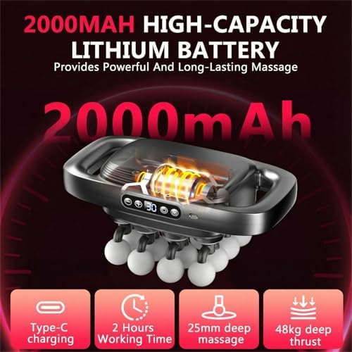 KOOTLEE 16 Heads Deep Tissue Massage Gun, Percussion Muscle Massager for Back, Neck, Shoulders, Legs & Feet, Body Massager for Pain Relief & Muscle Relaxation, 3 Modes & 30 Intensity Levels - Image 3