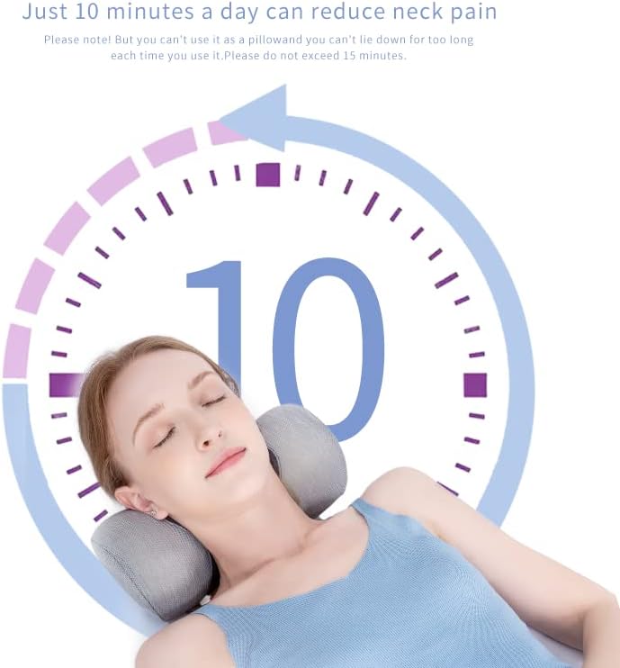 Bespilow Cervical Neck Traction Pillow for Pain Relief - 30 Min Daily Stretcher & Relaxer - Dual-Layer Memory Foam Neck Roll for Back Sleeping - Small Orthopedic Bolster with Cooling Cover - Image 5