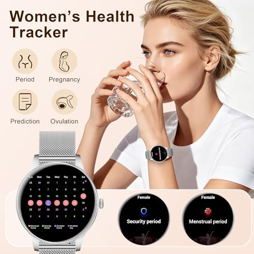 Smart Watches for Women (iPhone/Android), 3 Bands, 1.27" HD Round - Image 6