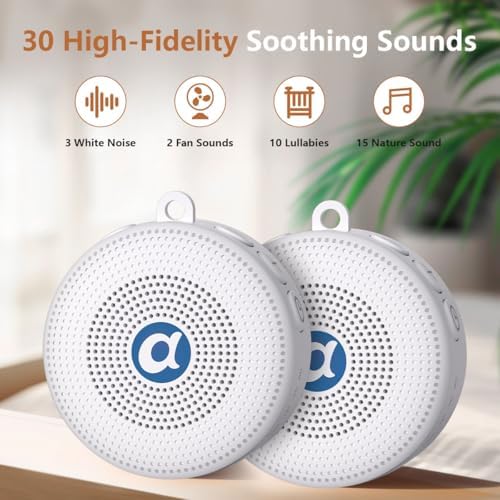 Portable Noise Machine Baby Battery Sound Machine with 30 Soothing Sounds Mini White Noise Machine 32 Volume Level Sleep Machine for 3D Surround Noise Machine for Kid Adult Home Travel - Image 2