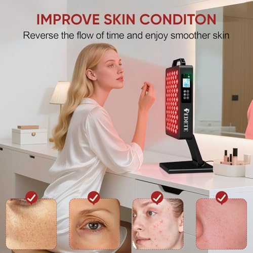 Red Light Therapy for Face and Body, 630nm 660nm 810nm and 850nm Near Infrared Light Therapy Panel, 70 Dual Chip LEDs, High Power LED Light Therapy Device for Skin Care, Sleep, Pain Relief. M70 - Image 2