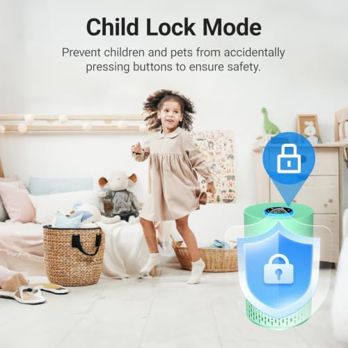 Cobectal Air Purifiers for Home Bedroom with 3-in-1 Filter, Green - Image 7