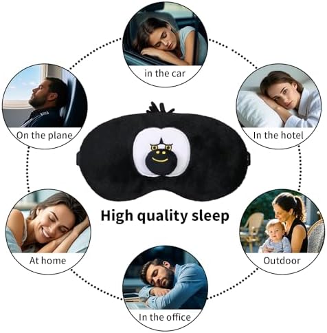 PERFECTSIGHT Sleep Eye Masks, Cute Sleep Eye Cover Lightweight Adjustable Eyeshade Mask Cover for Women Men Kids Girls Sleep Travel Nap, Orang - Image 2