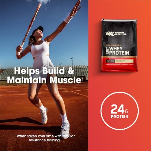 Optimum Nutrition, Gold Standard 100% Whey Protein Powder, Vanilla Ice Cream, 9.98 lb, 146 Servings - Image 6