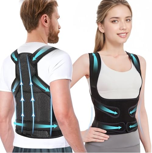 Posture Corrector for Women/Men Adjustable Full Back Brace Support by Unknown
