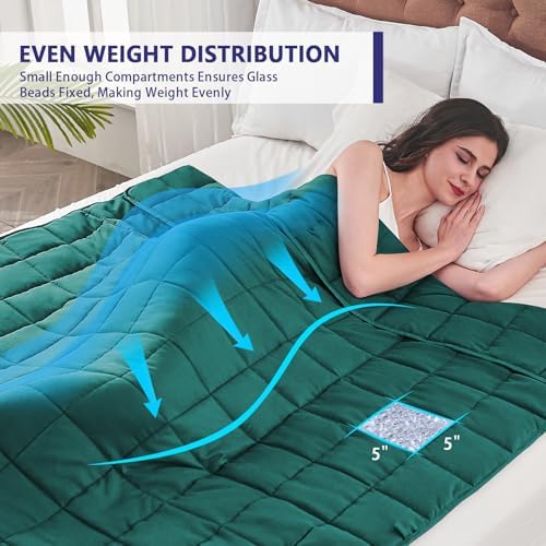 King Size Weighted Blanket for Adults (30 lbs, 80” x 87”, Dark Green) Cooling Heavy Blanket for Sleeping Perfect for 290-310 lbs, Breathable Blanket for Adults & Couple All Season, Machine Washable - Image 7