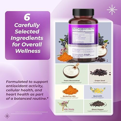 Sotalix Advanced Resveratrol 6-in-1 with Grape Seed & Quercetin, 150 Count - Image 4