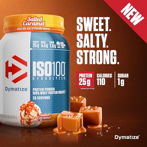 Dymatize ISO100 Protein Powder, 100% Whey Isolate, Salted Caramel - Image 3