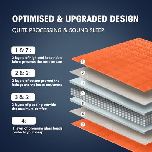 yescool Weighted Blanket for Adults (15 lbs, 48" x 72", Orange) Cooling Heavy Blanket for Sleeping Perfect for 140-160 lbs, Twin Size Breathable Blanket with Premium Glass Bead, Machine Washable - Image 6