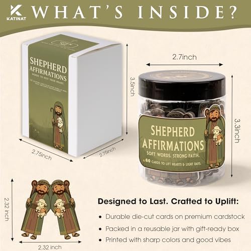 Shepherd Affirmations Jar- Faith & Encouragement Notes, Christian Gifts for Men & Women, Pastor Appreciation Gifts for Men, Pastor Wife Appreciation Gift, Christmas Gift - Image 2