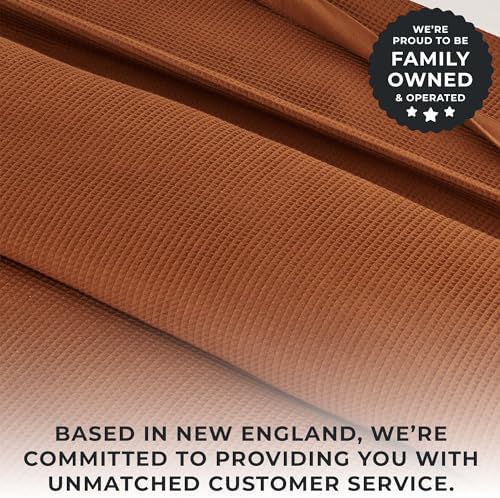 Great Bay Home 100% Cotton Blanket for King Size Bed | Lightweight and Breathable Waffle Weave Blankets for Summer & Spring | Versatile, Layering Orange Bed Blanket, Terracotta, 102x90 inches - Image 4