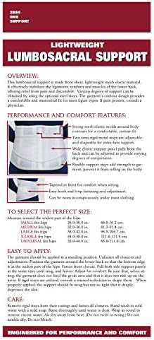 OTC Lumbo-Sacral Support, Lower Back, Metal Stay Insert, Strong Mesh Elastic, Medium - Image 5