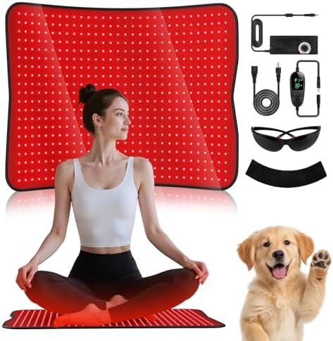 Red Light Therapy for Body,600 LEDs 26.8" x 23.5" Red Light Therapy Mat by PPOKK